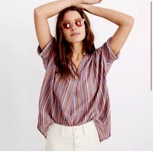 Madewell Courier Shirt Rainbow Stripe M